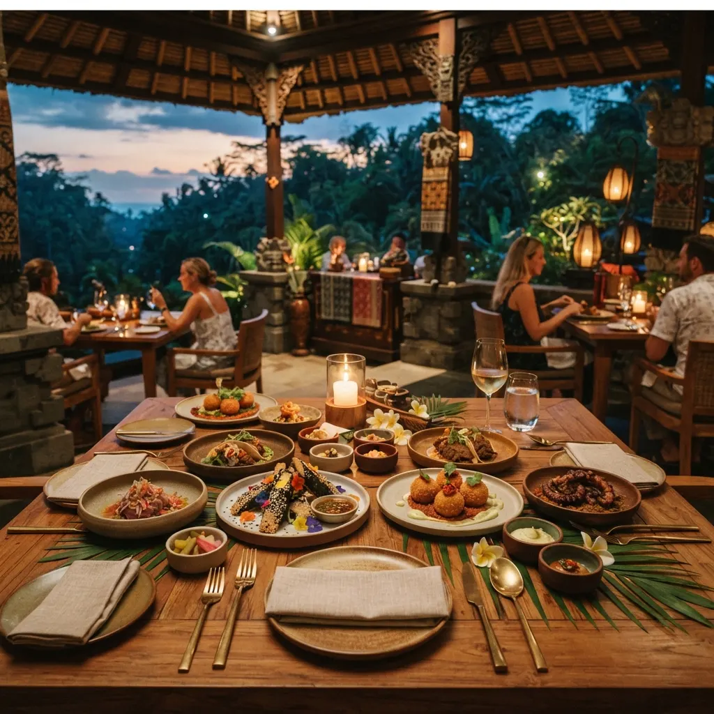 Menu tasting fusion dengan banyak piring kecil